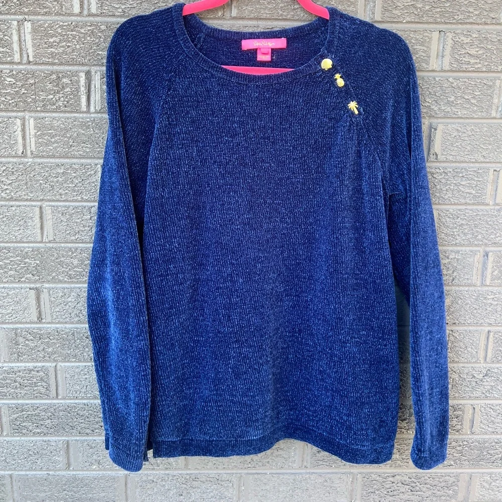 Lilly Pulitzer Navy Textured Sweater